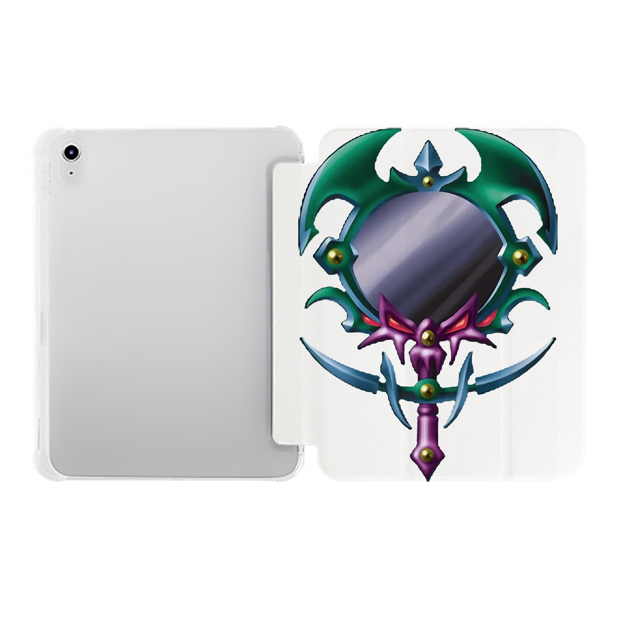 （画像用） 遊☆戯☆王 Yu-Gi-Oh! IPad ケース ペン収納付き 三つ折りスタンド PUレザー×シリコン 対応機種9.5/10.5/10.9インチ